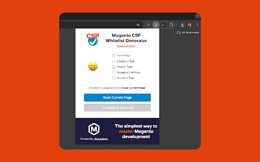 Magento CSP Whitelist Generator from Chrome web store to be run with OffiDocs Chromium online Magento CSP Whitelist Generator from Chrome web store to be run with OffiDocs Chromium online