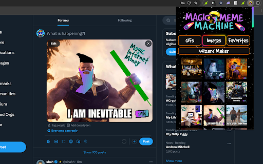 Magic Meme Machine from Chrome web store to be run with OffiDocs Chromium online Magic Meme Machine from Chrome web store to be run with OffiDocs Chromium online