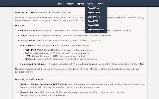 Markdown Exporter from Chrome web store to be run with OffiDocs Chromium online Markdown Exporter from Chrome web store to be run with OffiDocs Chromium online