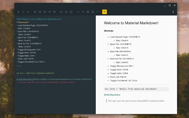 Material Markdown from Chrome web store to be run with OffiDocs Chromium online Material Markdown from Chrome web store to be run with OffiDocs Chromium online