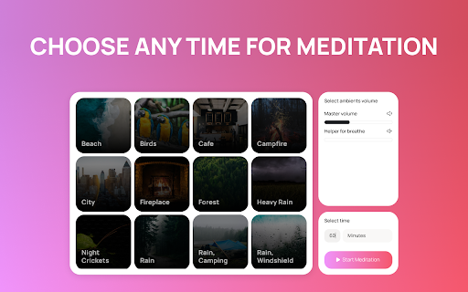 Meditation Timer from Chrome web store to be run with OffiDocs Chromium online Meditation Timer from Chrome web store to be run with OffiDocs Chromium online
