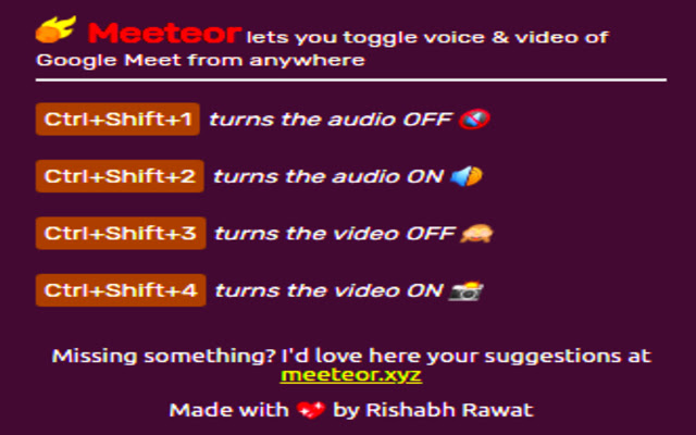meeteor from Chrome web store to be run with OffiDocs Chromium online meeteor from Chrome web store to be run with OffiDocs Chromium online