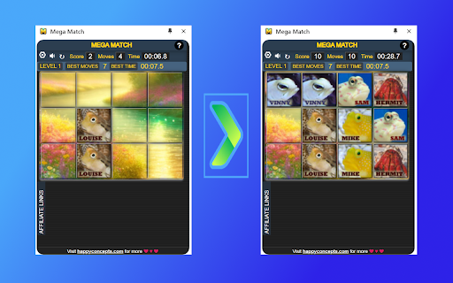 Mega Match Memory Game from Chrome web store to be run with OffiDocs Chromium online Mega Match Memory Game from Chrome web store to be run with OffiDocs Chromium online