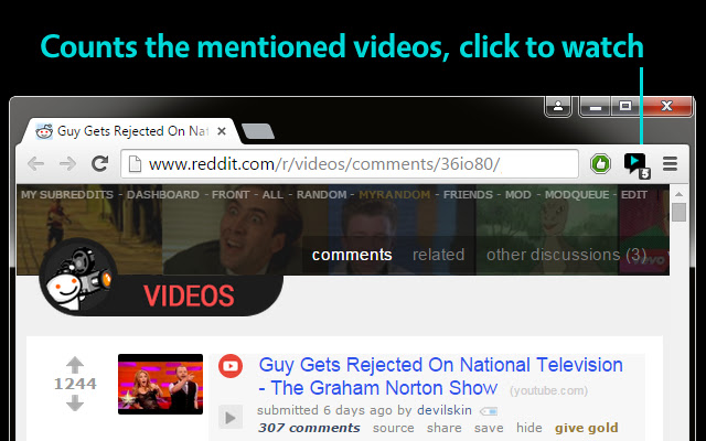 Mentioned Videos for Reddit from Chrome web store to be run with OffiDocs Chromium online Mentioned Videos for Reddit from Chrome web store to be run with OffiDocs Chromium online