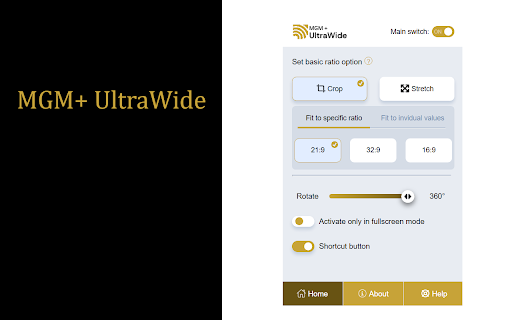 MGM+ UltraWide: custom fullscreen ratios from Chrome web store to be run with OffiDocs Chromium online MGM+ UltraWide: custom fullscreen ratios from Chrome web store to be run with OffiDocs Chromium online