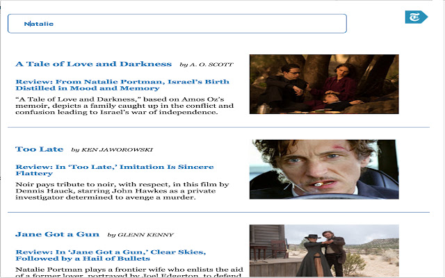 Movie Reviews from the New York Times API from Chrome web store to be run with OffiDocs Chromium online Movie Reviews from the New York Times API from Chrome web store to be run with OffiDocs Chromium online
