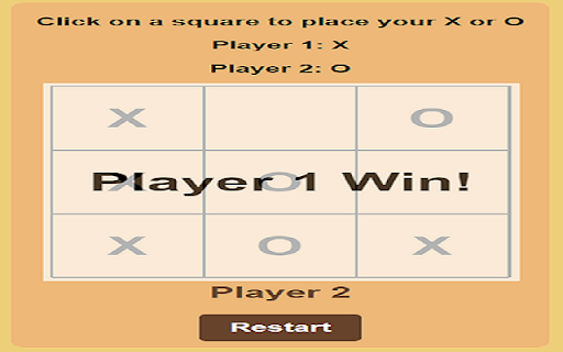 Multiplayer fun Tic Tac Toe from Chrome web store to be run with OffiDocs Chromium online Multiplayer fun Tic Tac Toe from Chrome web store to be run with OffiDocs Chromium online