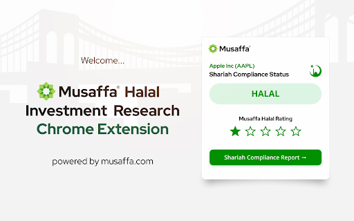Musaffa: Halal Stock Scanner from Chrome web store to be run with OffiDocs Chromium online Musaffa: Halal Stock Scanner from Chrome web store to be run with OffiDocs Chromium online