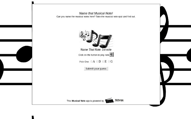 Musical Note Quiz from Chrome web store to be run with OffiDocs Chromium online Musical Note Quiz from Chrome web store to be run with OffiDocs Chromium online