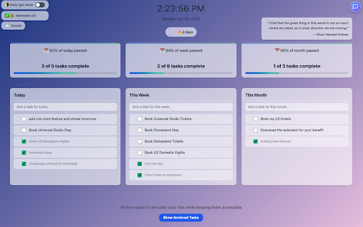 My Checklist New Tab from Chrome web store to be run with OffiDocs Chromium online My Checklist New Tab from Chrome web store to be run with OffiDocs Chromium online