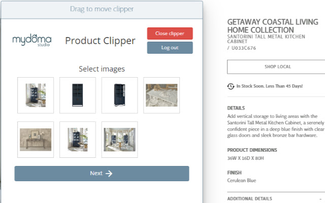 Mydoma Studio NEXT Product Clipper from Chrome web store to be run with OffiDocs Chromium online Mydoma Studio NEXT Product Clipper from Chrome web store to be run with OffiDocs Chromium online