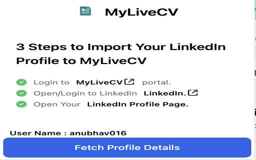 MyLiveCV from Chrome web store to be run with OffiDocs Chromium online MyLiveCV from Chrome web store to be run with OffiDocs Chromium online