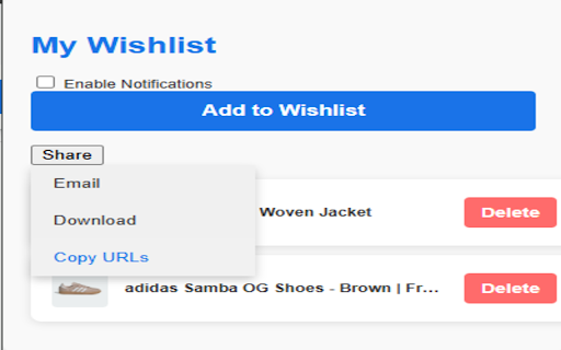 MyWishlist from Chrome web store to be run with OffiDocs Chromium online MyWishlist from Chrome web store to be run with OffiDocs Chromium online