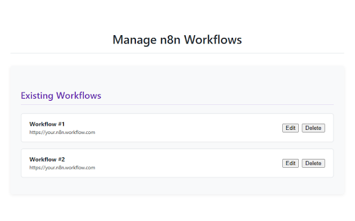 n8n Workflow Trigger from Chrome web store to be run with OffiDocs Chromium online n8n Workflow Trigger from Chrome web store to be run with OffiDocs Chromium online