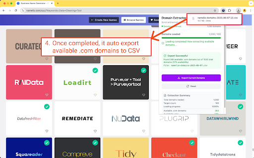 Namelix CSV Exporter from Chrome web store to be run with OffiDocs Chromium online Namelix CSV Exporter from Chrome web store to be run with OffiDocs Chromium online