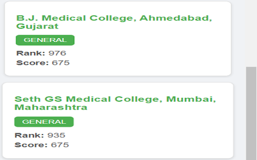 NEET College Predictor from Chrome web store to be run with OffiDocs Chromium online NEET College Predictor from Chrome web store to be run with OffiDocs Chromium online