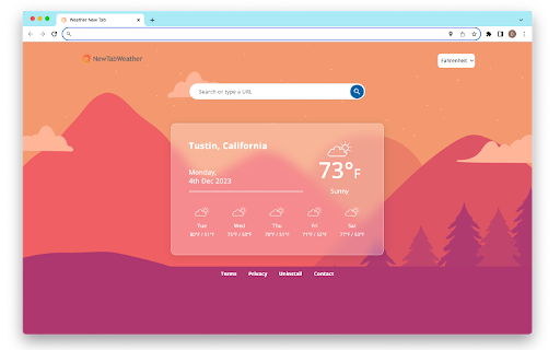 New Tab Weather from Chrome web store to be run with OffiDocs Chromium online New Tab Weather from Chrome web store to be run with OffiDocs Chromium online