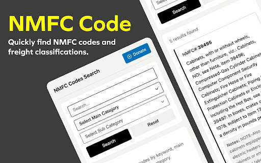 NMFC Codes Search from Chrome web store to be run with OffiDocs Chromium online NMFC Codes Search from Chrome web store to be run with OffiDocs Chromium online
