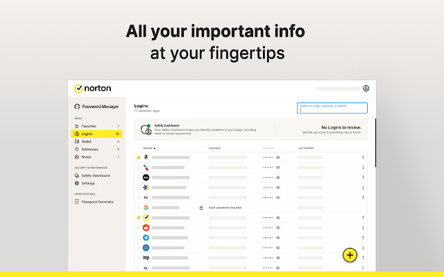 Norton Password Manager from Chrome web store to be run with OffiDocs Chromium online Norton Password Manager from Chrome web store to be run with OffiDocs Chromium online