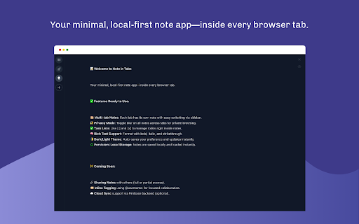 Note in Tabs from Chrome web store to be run with OffiDocs Chromium online Note in Tabs from Chrome web store to be run with OffiDocs Chromium online