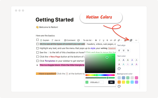 Notion Colors: Customize Colors in Notion from Chrome web store to be run with OffiDocs Chromium online Notion Colors: Customize Colors in Notion from Chrome web store to be run with OffiDocs Chromium online