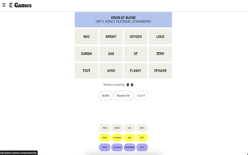 NYT Connections Helper from Chrome web store to be run with OffiDocs Chromium online NYT Connections Helper from Chrome web store to be run with OffiDocs Chromium online