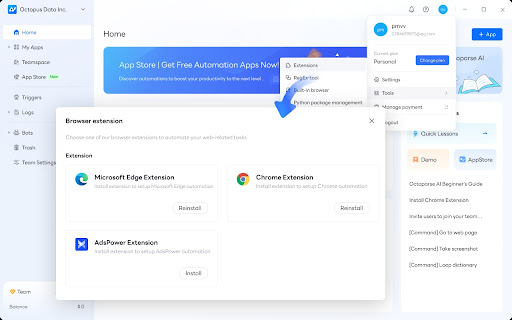Octoparse AI Web Automation from Chrome web store to be run with OffiDocs Chromium online Octoparse AI Web Automation from Chrome web store to be run with OffiDocs Chromium online