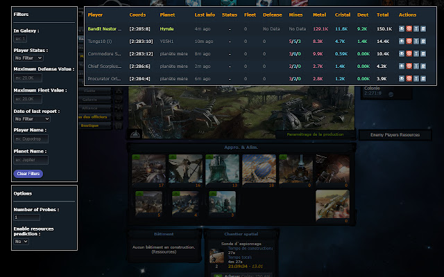 Ogame Spy++ from Chrome web store to be run with OffiDocs Chromium online Ogame Spy++ from Chrome web store to be run with OffiDocs Chromium online