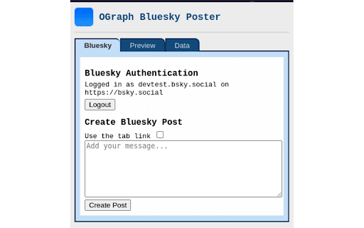 oGraph Bluesky Poster from Chrome web store to be run with OffiDocs Chromium online oGraph Bluesky Poster from Chrome web store to be run with OffiDocs Chromium online