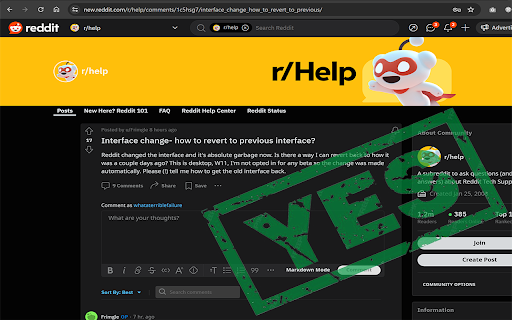 Old New Reddit is Better from Chrome web store to be run with OffiDocs Chromium online Old New Reddit is Better from Chrome web store to be run with OffiDocs Chromium online