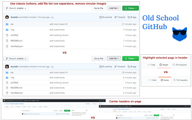 Old School GitHub from Chrome web store to be run with OffiDocs Chromium online Old School GitHub from Chrome web store to be run with OffiDocs Chromium online