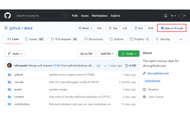 Open GitHub in VS Code from Chrome web store to be run with OffiDocs Chromium online Open GitHub in VS Code from Chrome web store to be run with OffiDocs Chromium online