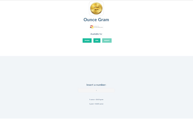 Ounce Gram from Chrome web store to be run with OffiDocs Chromium online Ounce Gram from Chrome web store to be run with OffiDocs Chromium online