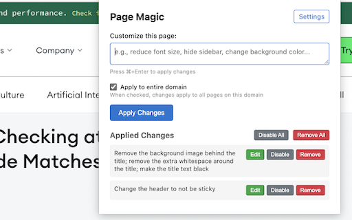 Page Magic from Chrome web store to be run with OffiDocs Chromium online Page Magic from Chrome web store to be run with OffiDocs Chromium online