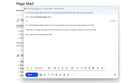 Page Mail from Chrome web store to be run with OffiDocs Chromium online Page Mail from Chrome web store to be run with OffiDocs Chromium online