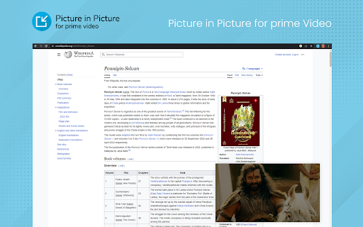 Picture In Picture for Prime Video from Chrome web store to be run with OffiDocs Chromium online Picture In Picture for Prime Video from Chrome web store to be run with OffiDocs Chromium online