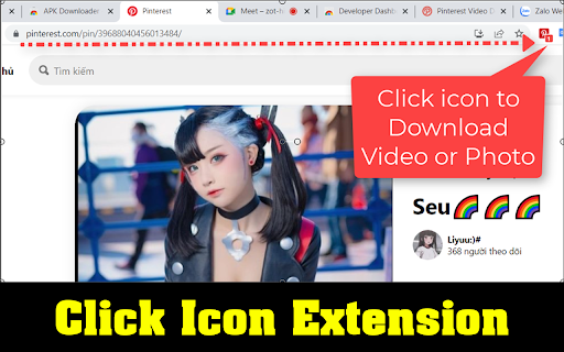 Pinterest Video Downloader from Chrome web store to be run with OffiDocs Chromium online Pinterest Video Downloader from Chrome web store to be run with OffiDocs Chromium online