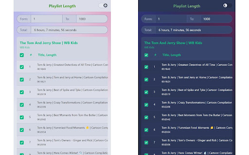 Playlist Length from Chrome web store to be run with OffiDocs Chromium online Playlist Length from Chrome web store to be run with OffiDocs Chromium online