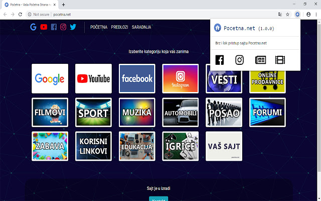 Pocetna from Chrome web store to be run with OffiDocs Chromium online Pocetna from Chrome web store to be run with OffiDocs Chromium online