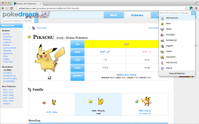 PokeDream Pokedex Pokemon Search from Chrome web store to be run with OffiDocs Chromium online PokeDream Pokedex Pokemon Search from Chrome web store to be run with OffiDocs Chromium online