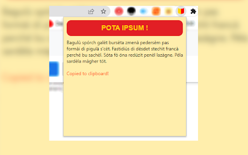 Pota Ipsum from Chrome web store to be run with OffiDocs Chromium online Pota Ipsum from Chrome web store to be run with OffiDocs Chromium online