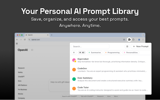 PromptCache: Your Personal AI Prompt Library from Chrome web store to be run with OffiDocs Chromium online PromptCache: Your Personal AI Prompt Library from Chrome web store to be run with OffiDocs Chromium online