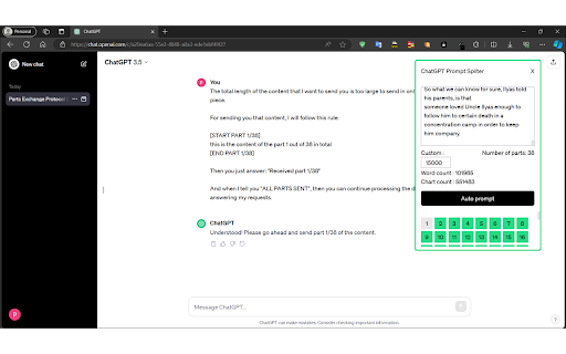 Prompt Spliter from Chrome web store to be run with OffiDocs Chromium online Prompt Spliter from Chrome web store to be run with OffiDocs Chromium online