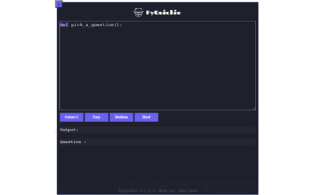 PyQuickie from Chrome web store to be run with OffiDocs Chromium online PyQuickie from Chrome web store to be run with OffiDocs Chromium online