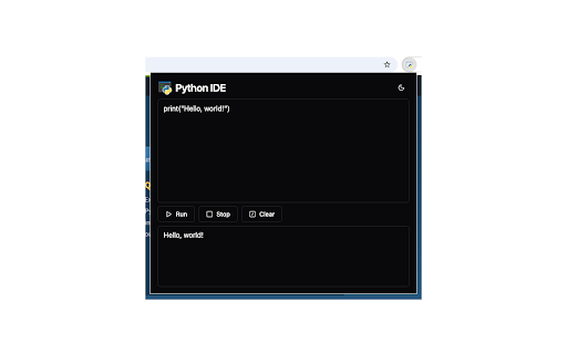 Python IDE from Chrome web store to be run with OffiDocs Chromium online Python IDE from Chrome web store to be run with OffiDocs Chromium online