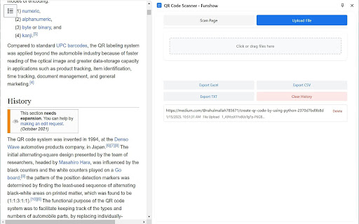 QR Code Scanner Funshow from Chrome web store to be run with OffiDocs Chromium online QR Code Scanner Funshow from Chrome web store to be run with OffiDocs Chromium online
