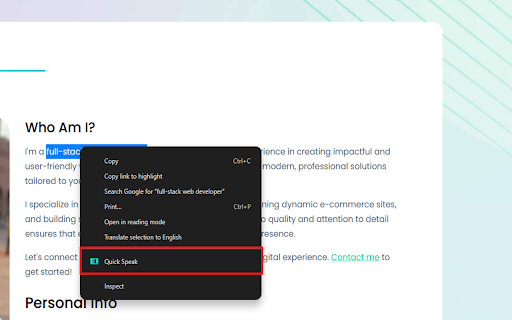 Quick Speak from Chrome web store to be run with OffiDocs Chromium online Quick Speak from Chrome web store to be run with OffiDocs Chromium online