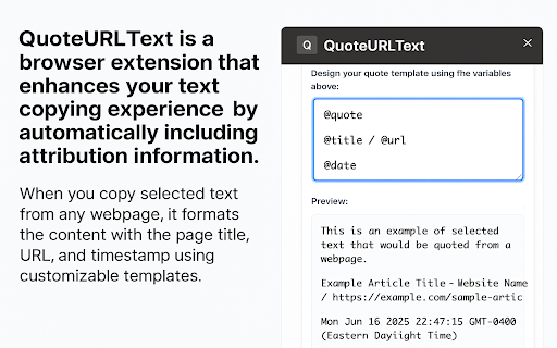 QuoteURLText from Chrome web store to be run with OffiDocs Chromium online QuoteURLText from Chrome web store to be run with OffiDocs Chromium online