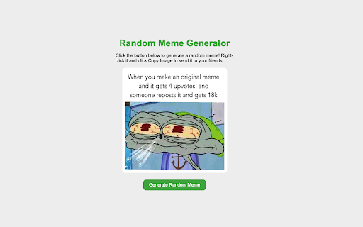 Random Meme Generator from Chrome web store to be run with OffiDocs Chromium online Random Meme Generator from Chrome web store to be run with OffiDocs Chromium online