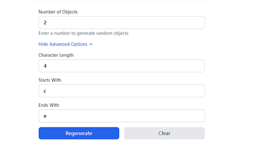 Random Object Generator from Chrome web store to be run with OffiDocs Chromium online Random Object Generator from Chrome web store to be run with OffiDocs Chromium online